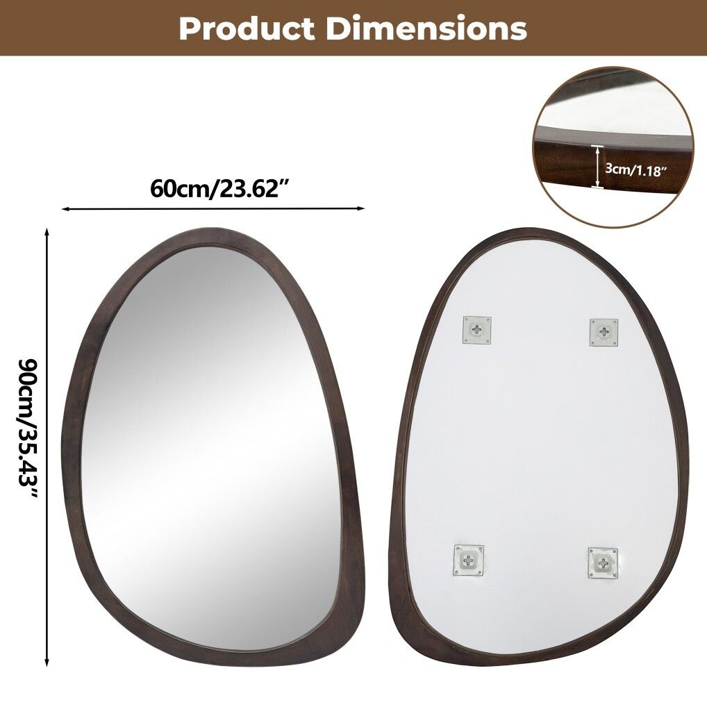 Antique Wooden Frame Wall Mirror HD 60x90cm V178-67011
