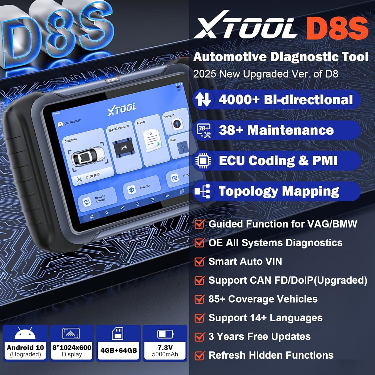 D8S OBD2 Scanner Diagnostic Tool 2025 Newest Version V178-67015