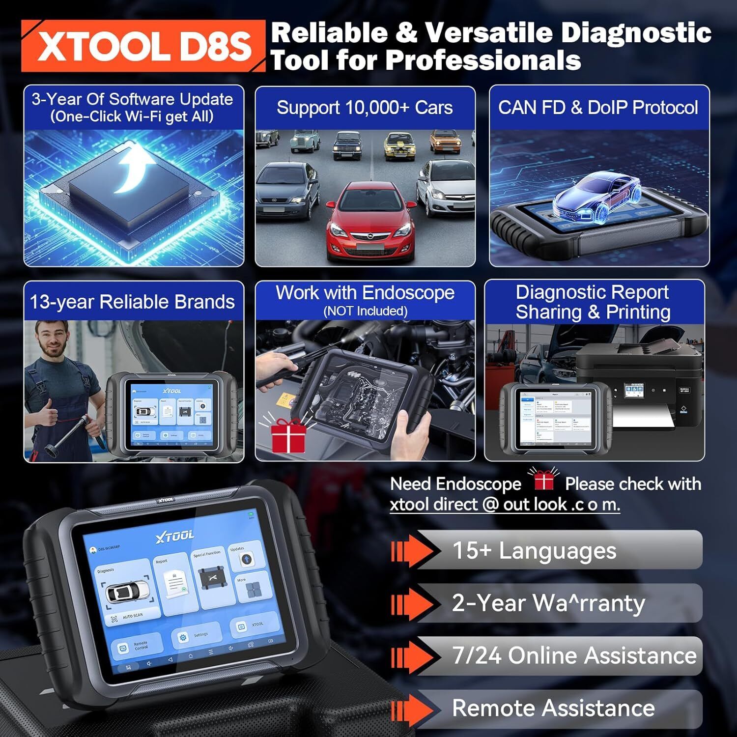D8S OBD2 Scanner Diagnostic Tool 2025 Newest Version V178-67015