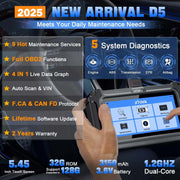2025 D5 OBD2 Scanner ABS SRS Engine Diagnostic Tool V178-67016