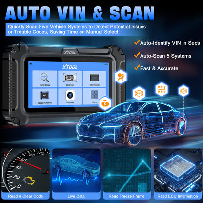 2025 D5 OBD2 Scanner ABS SRS Engine Diagnostic Tool V178-67016