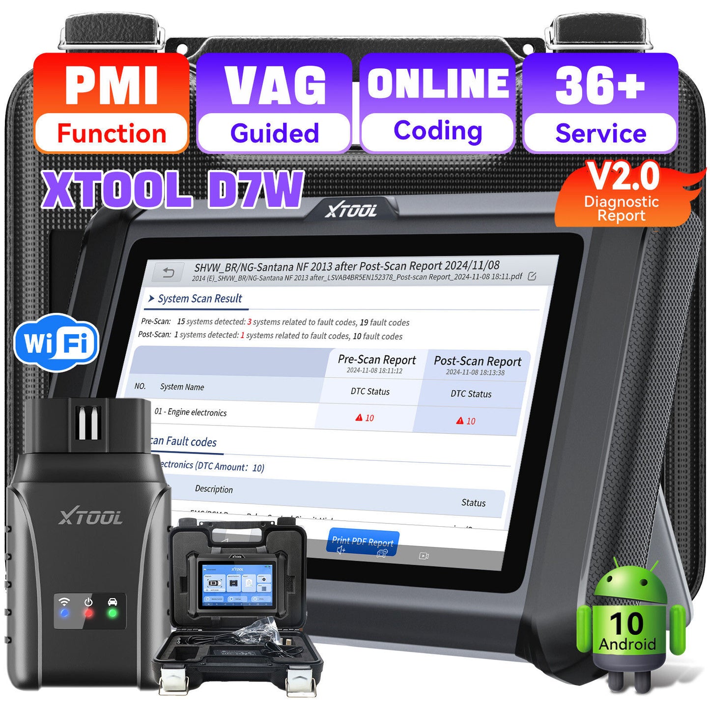 D7W Wireless OBD2 Scanner ECU Coding Key Programming V178-67017