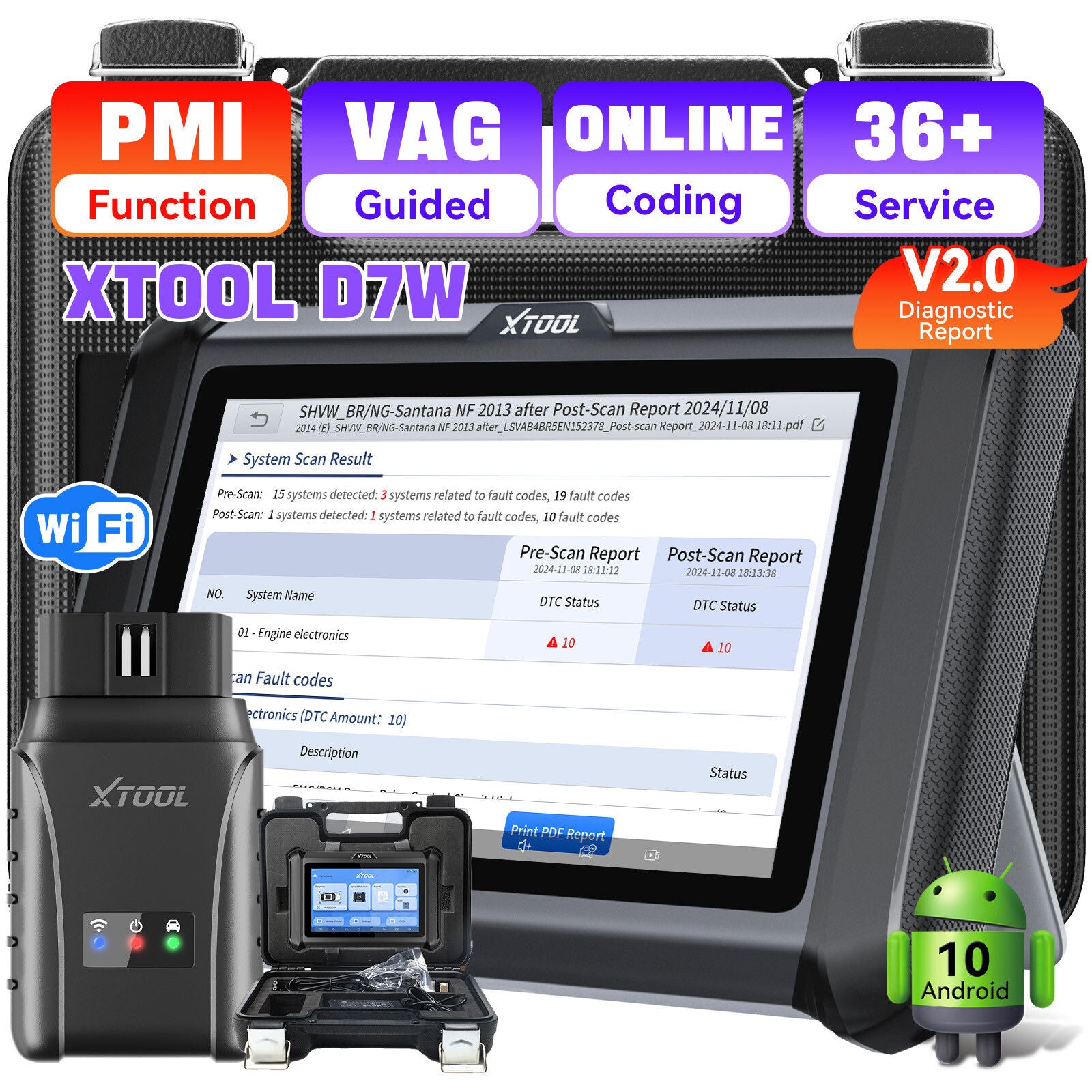 D7W Wireless OBD2 Scanner ECU Coding Key Programming V178-67017