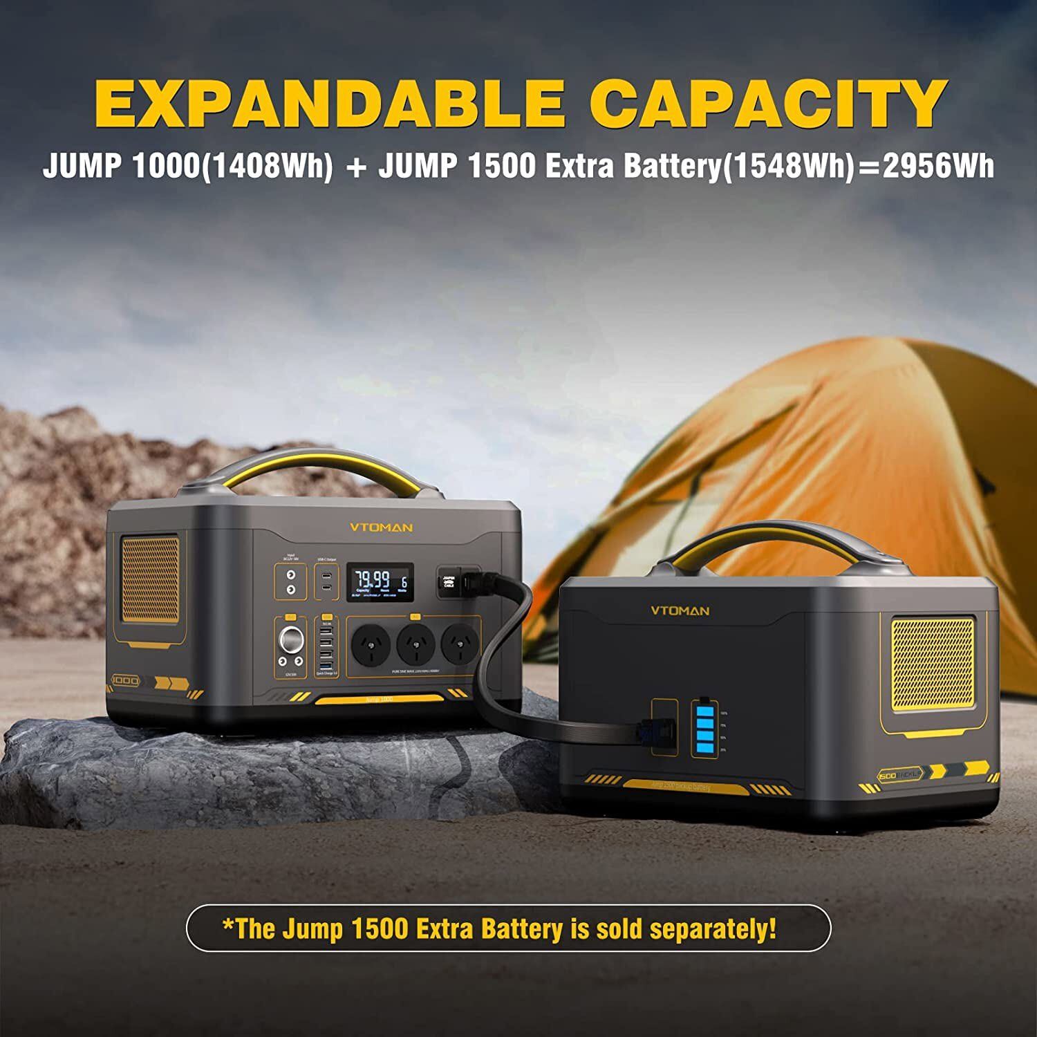1000W 1408Wh Solar Generator 10A Black Portable Power Station V178-67020