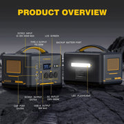 1000W 1408Wh Solar Generator 10A Black Portable Power Station V178-67020