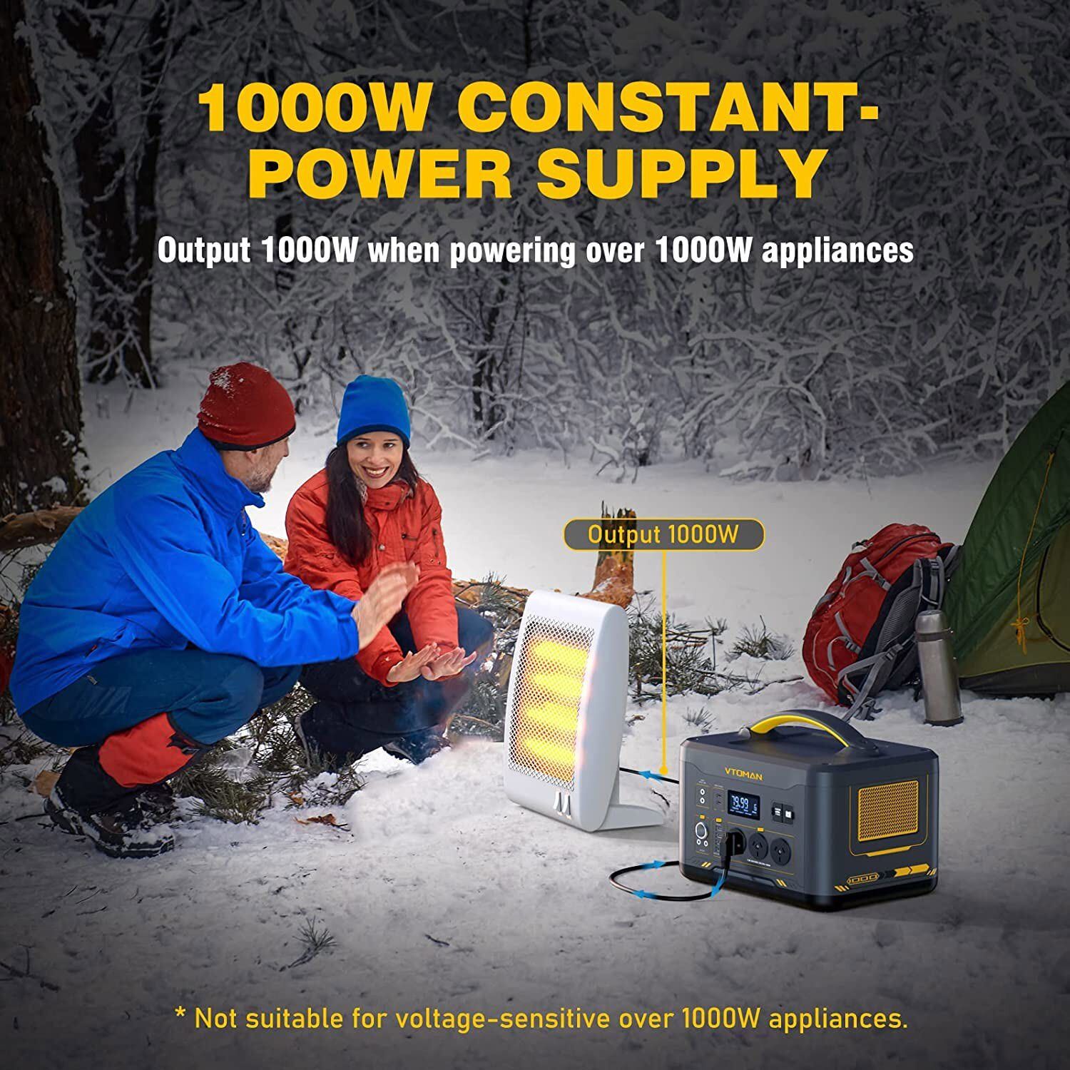 1000W 1408Wh Solar Generator 10A Black Portable Power Station V178-67020