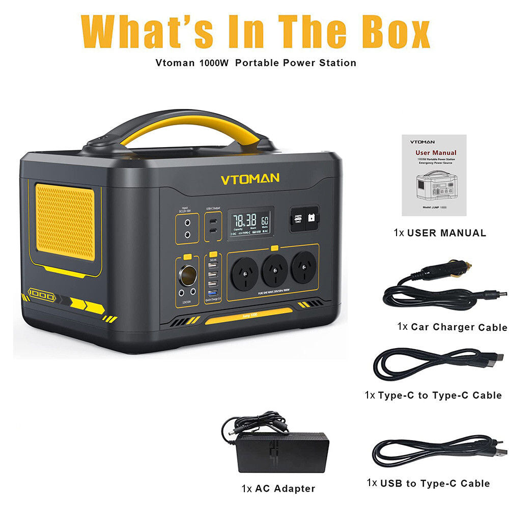 1000W 1408Wh Solar Generator 10A Black Portable Power Station V178-67020