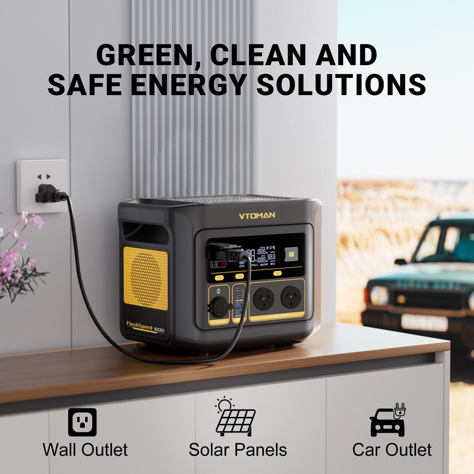 FlashSpeed 600 600W 499Wh AC/DC Portable Power Station Generator V178-67023