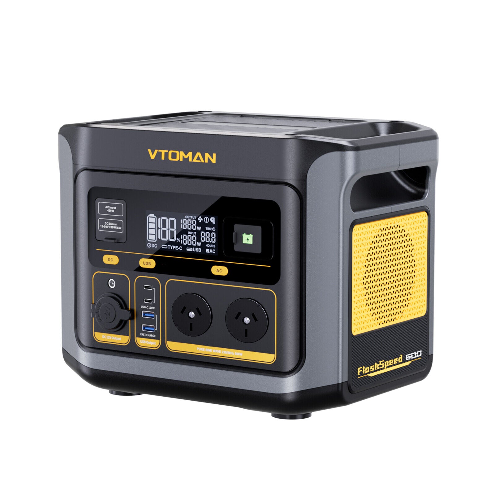 FlashSpeed 600 600W 499Wh AC/DC Portable Power Station Generator V178-67023
