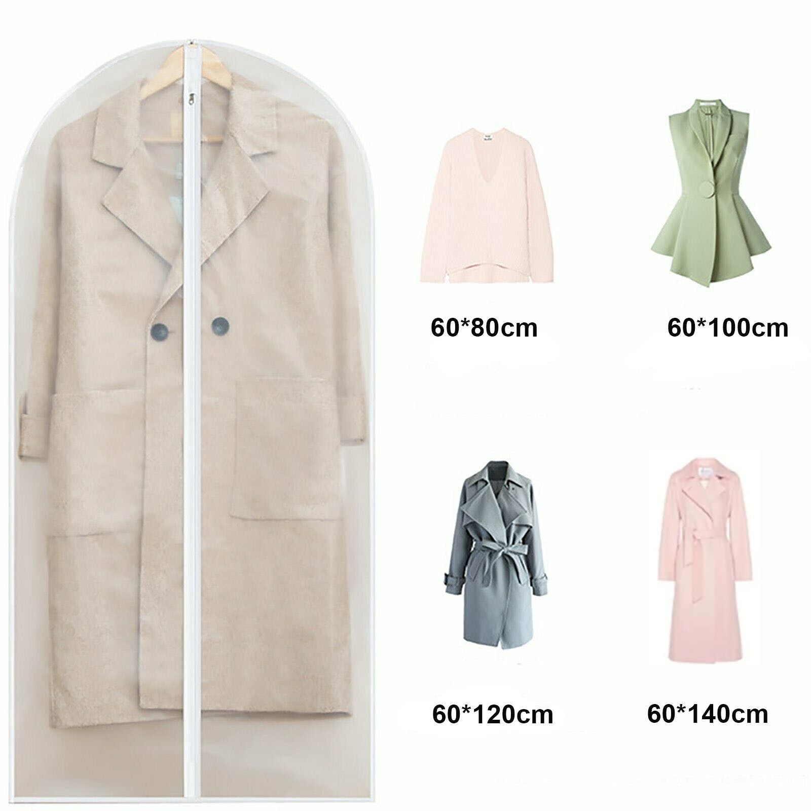 10x Transparent Garment Bags 60x100cm Dustproof Suit Coat Cover Storage V178-67028