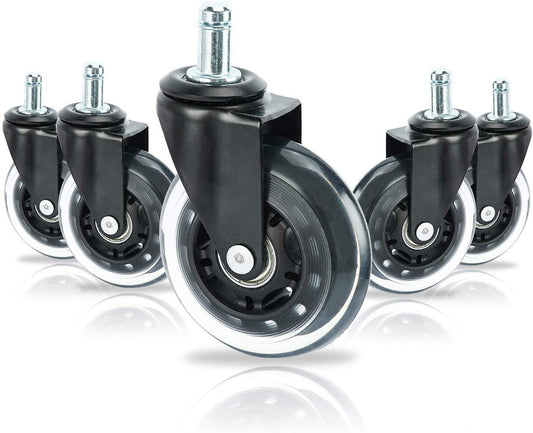 3 Swivel Rollerblade Chair Wheels, 7/16 Stem, All Floors - 5 Pack V178-67030