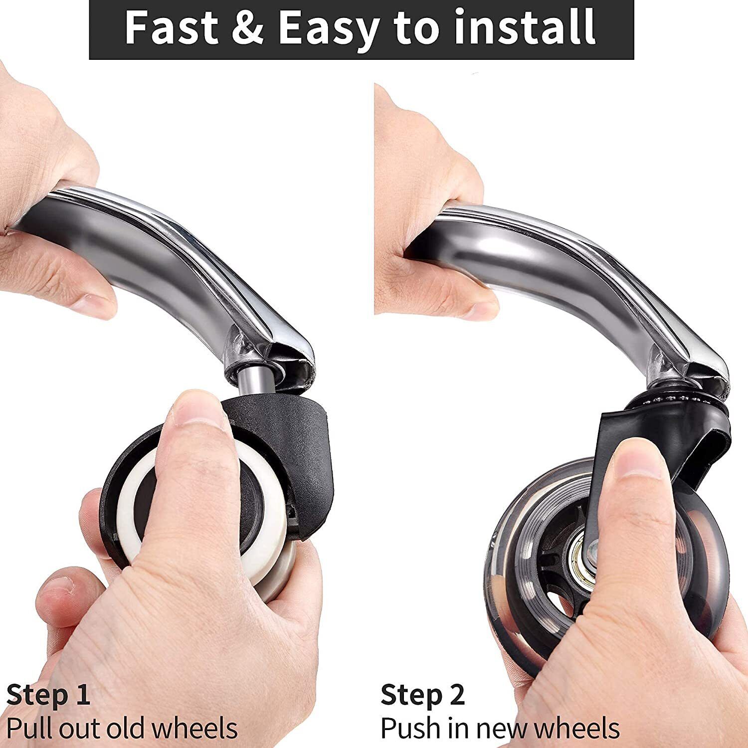3 Swivel Rollerblade Chair Wheels, 7/16 Stem, All Floors - 5 Pack V178-67030