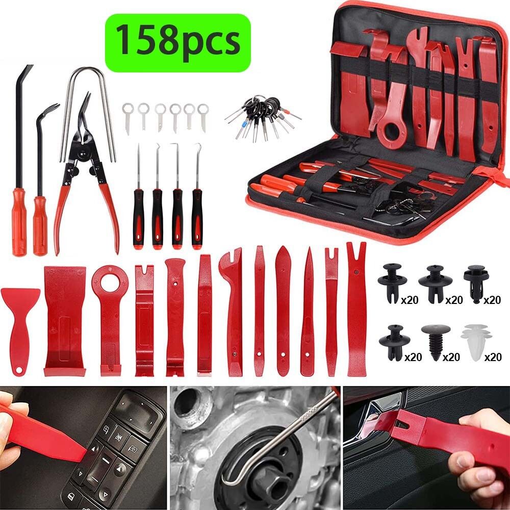 158pcs Car Trim Removal Tool Set Pry Bar Panel Door Interior Kit V178-67031