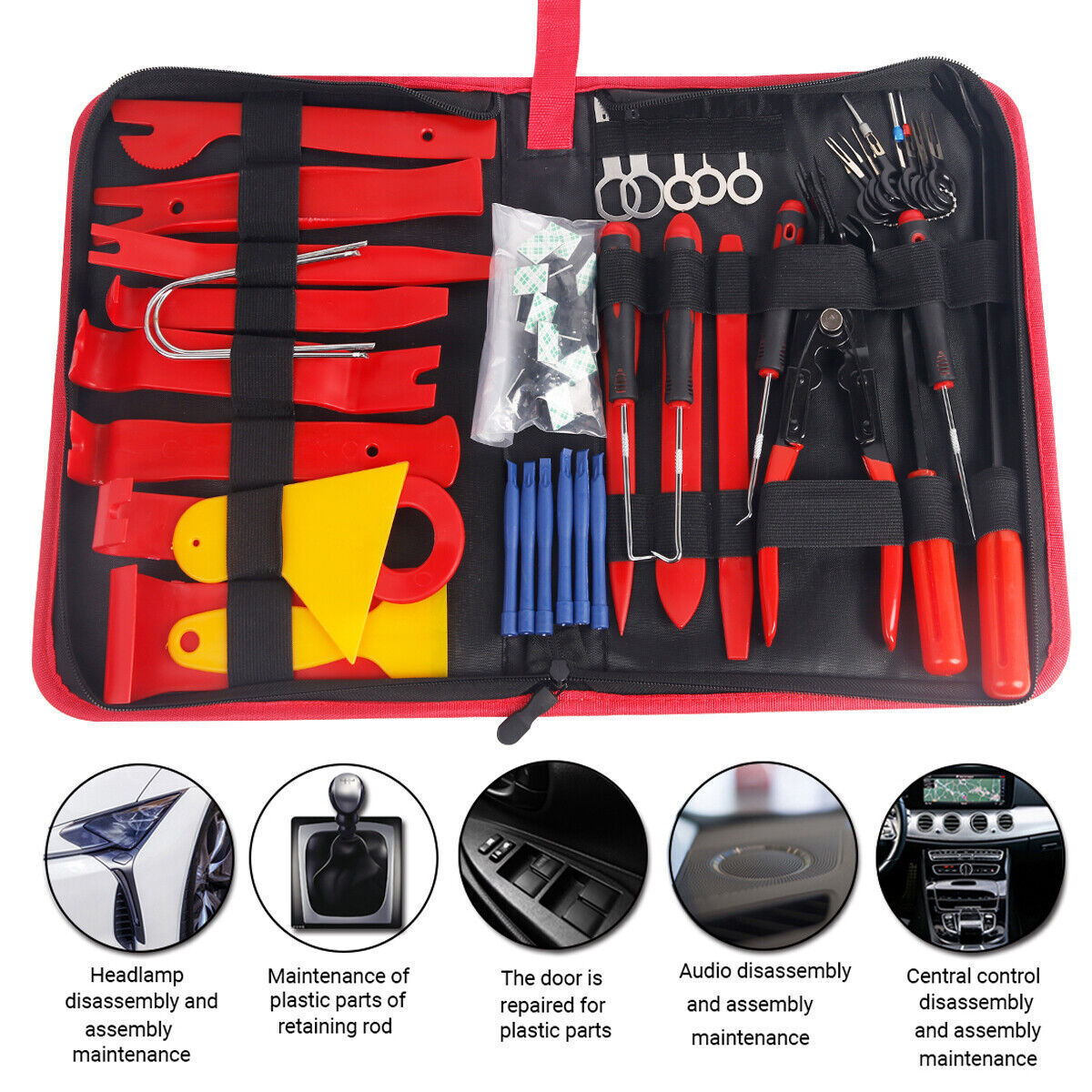 65pcs Car Trim Removal Tool Set Pry Bar Dash Kit V178-67032