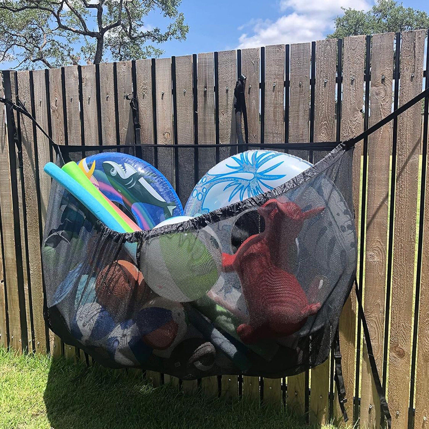 145x145CM Heavy Duty Pool Toy Storage Net Bag Adjustable Organizer V178-67044