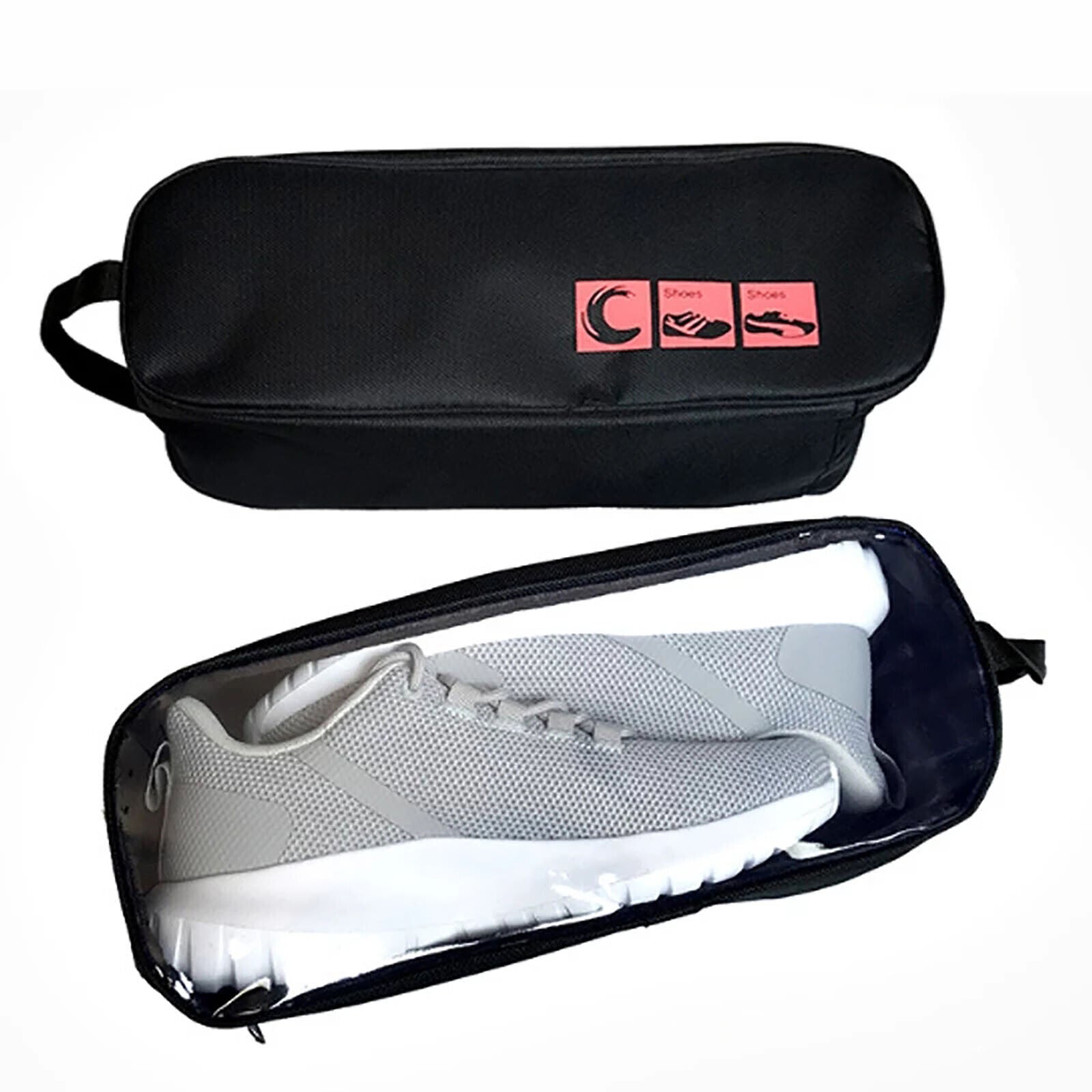 Portable Waterproof Shoe Bag with View Window 13cm High V178-67046