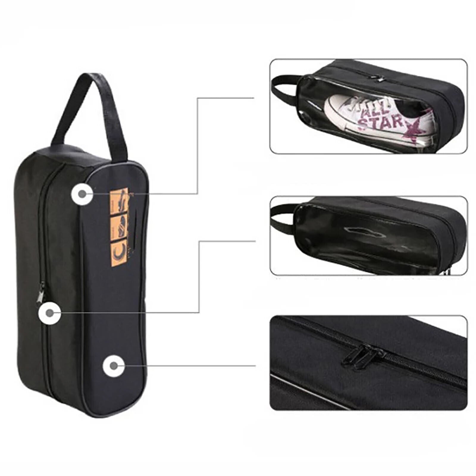 Portable Waterproof Shoe Bag with View Window 13cm High V178-67046