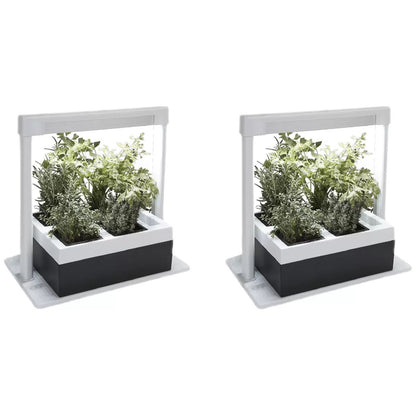 2 x Herb Lamp LED 4 Pot Grower 37 x 22 x 36cm V178-67257