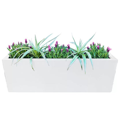Metal Designer Planter Box 900 x 300 x 300mm Vibrant White V178-67261