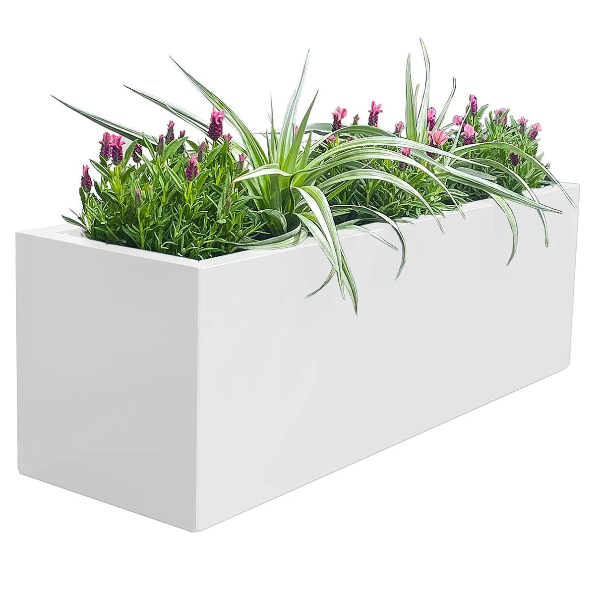 Metal Designer Planter Box 900 x 300 x 300mm Vibrant White V178-67261