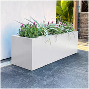 Metal Designer Planter Box 900 x 300 x 300mm Vibrant White V178-67261