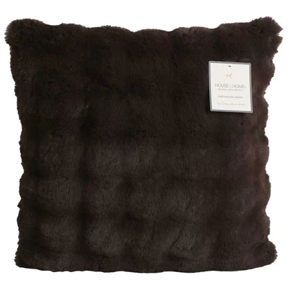 Luxe faux fur cushion 55 x 55cm dark brown V178-67282