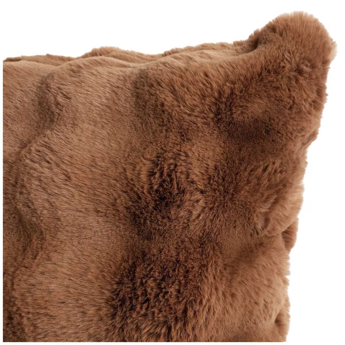 Luxe Faux Fur Cushion 55 x 55cm Light Brown V178-67283