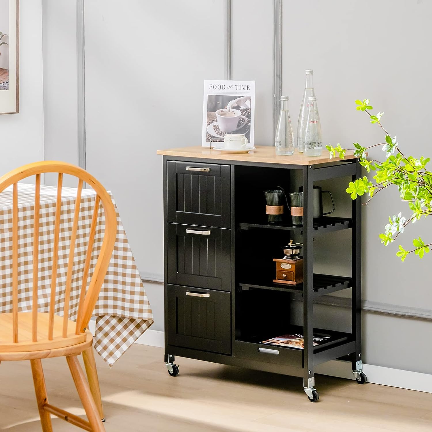 Kitchen Island Cart with Storage, Drawers, Shelves V178-68284