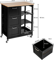 Kitchen Island Cart with Storage, Drawers, Shelves V178-68284