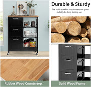 Kitchen Island Cart with Storage, Drawers, Shelves V178-68284