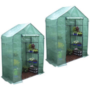 Walk-in Greenhouse 2 Tier Twin Pack, 195 x 143 x 73 cm V178-68901