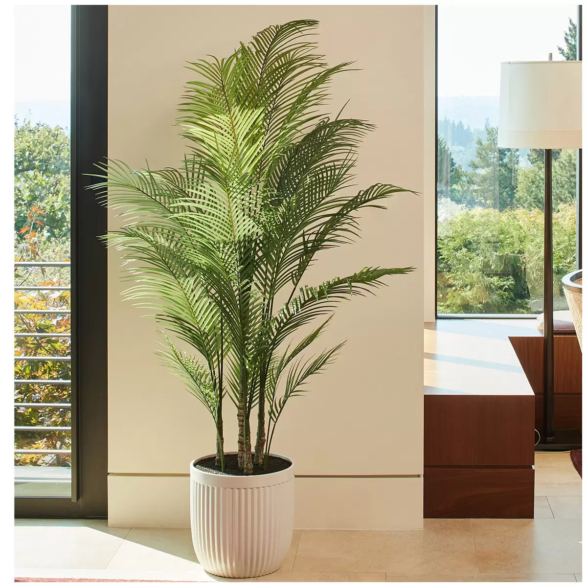 Artificial Palm Tree In Ribbed Pot 2M V178-68925