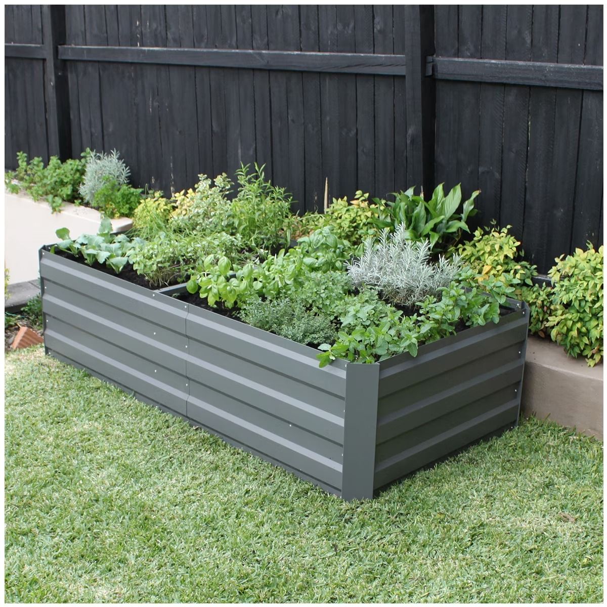 Large Garden Bed 180 x 90 x 45cm Slate Grey V178-68935