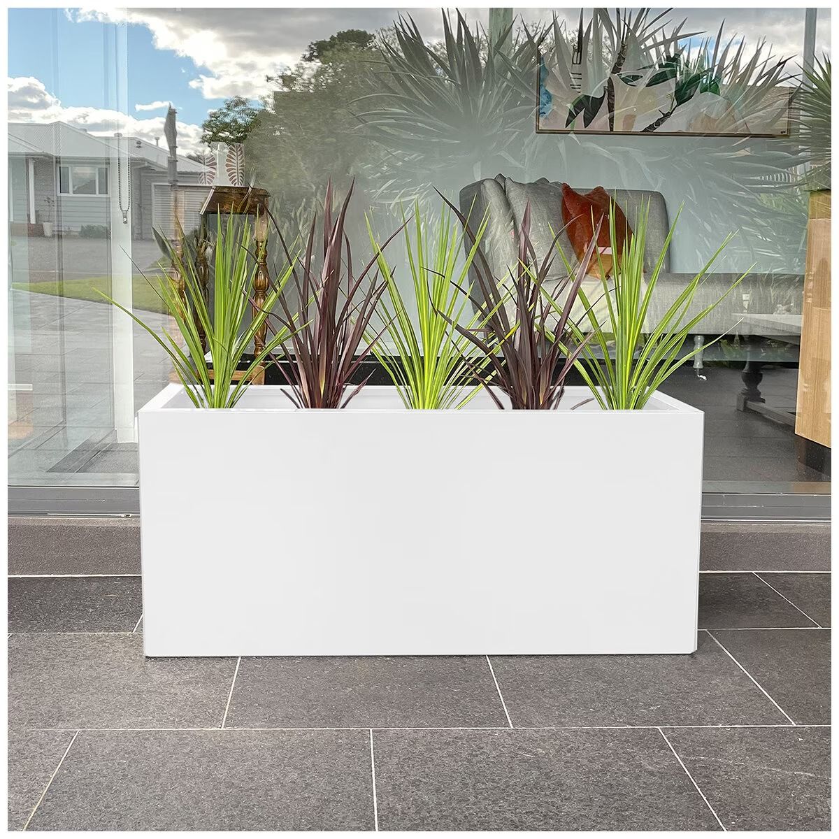 Designer Planter Box 900 x 340 x 400mm Vibrant White V178-68937