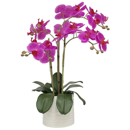Artificial Orchid With Ribbed Pot 67cm Pink V178-68938