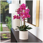 Artificial Orchid With Ribbed Pot 67cm Pink V178-68938