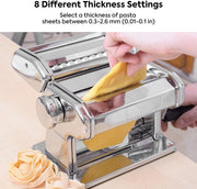 Pasta Maker Manual Steel Machine with 8 Adjustable Thickness Settings V178-82511