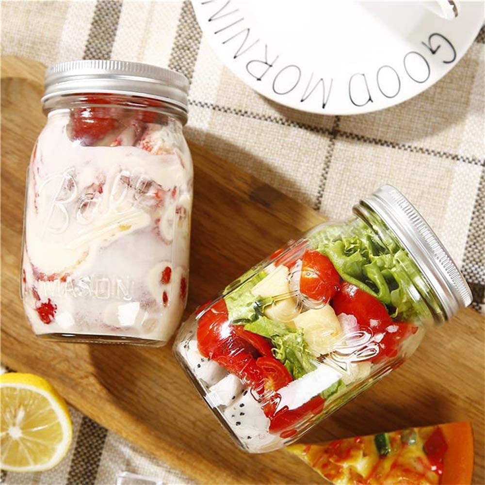12 Pieces Canning Jars - 480ml Mason Jar Empty Glass Spice Bottles with Airtight Lids and Labels V178-82528