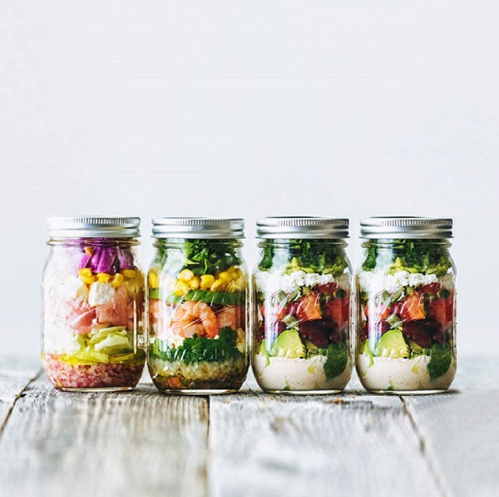 12 Pieces Canning Jars - 480ml Mason Jar Empty Glass Spice Bottles with Airtight Lids and Labels V178-82528
