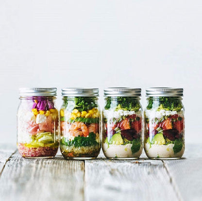 12 Pieces Canning Jars - 480ml Mason Jar Empty Glass Spice Bottles with Airtight Lids and Labels V178-82528