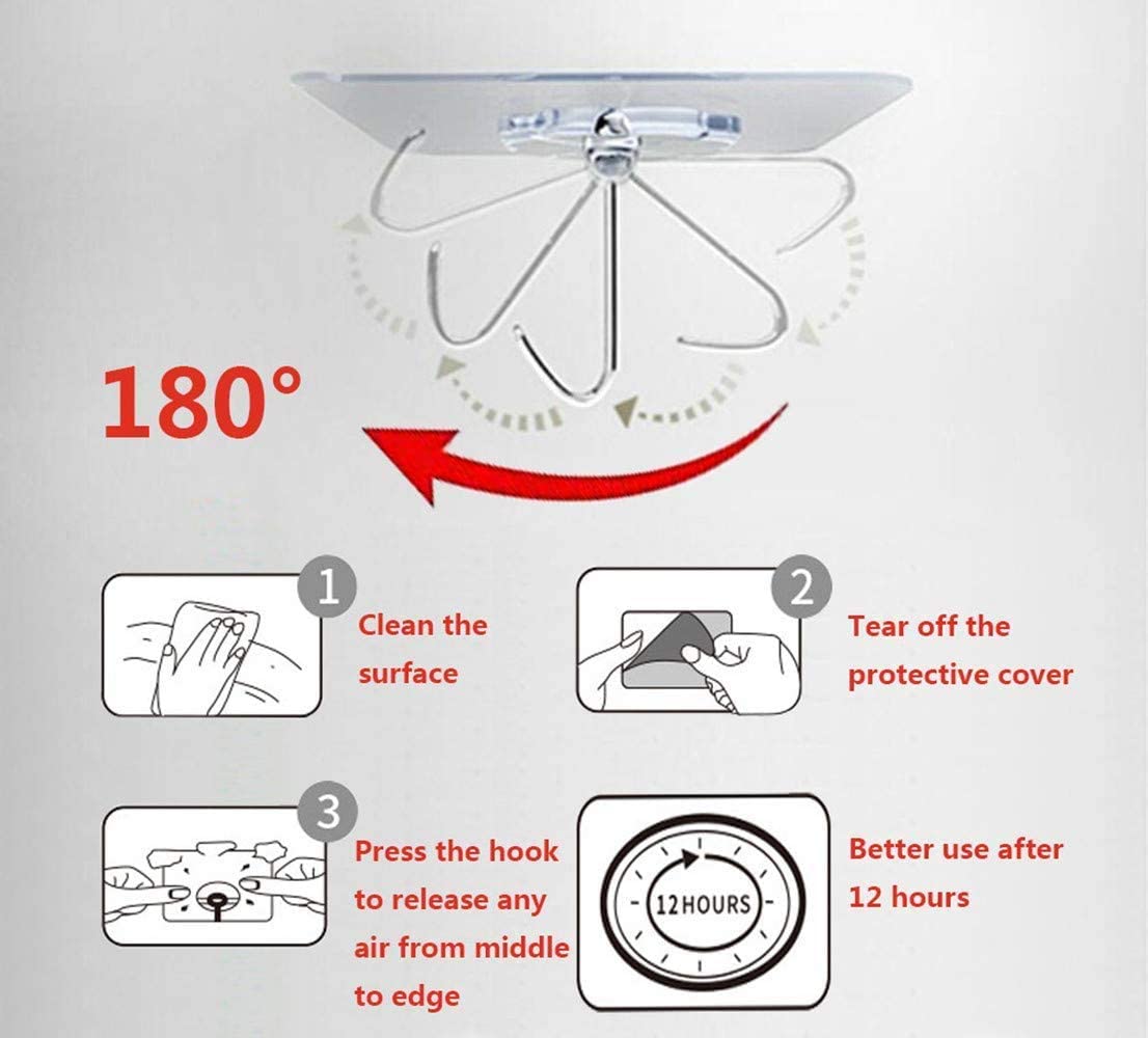 24 Packs Heavy Duty Adhesive Hooks Kitchen Wall Hooks V178-83096