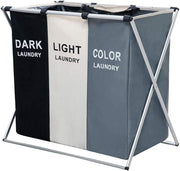3 in 1 Large 135L Laundry Clothes Hamper Basket with Waterproof bags and Aluminum Frame (Multi) V178-83102