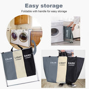 3 in 1 Large 135L Laundry Clothes Hamper Basket with Waterproof bags and Aluminum Frame (Multi) V178-83102