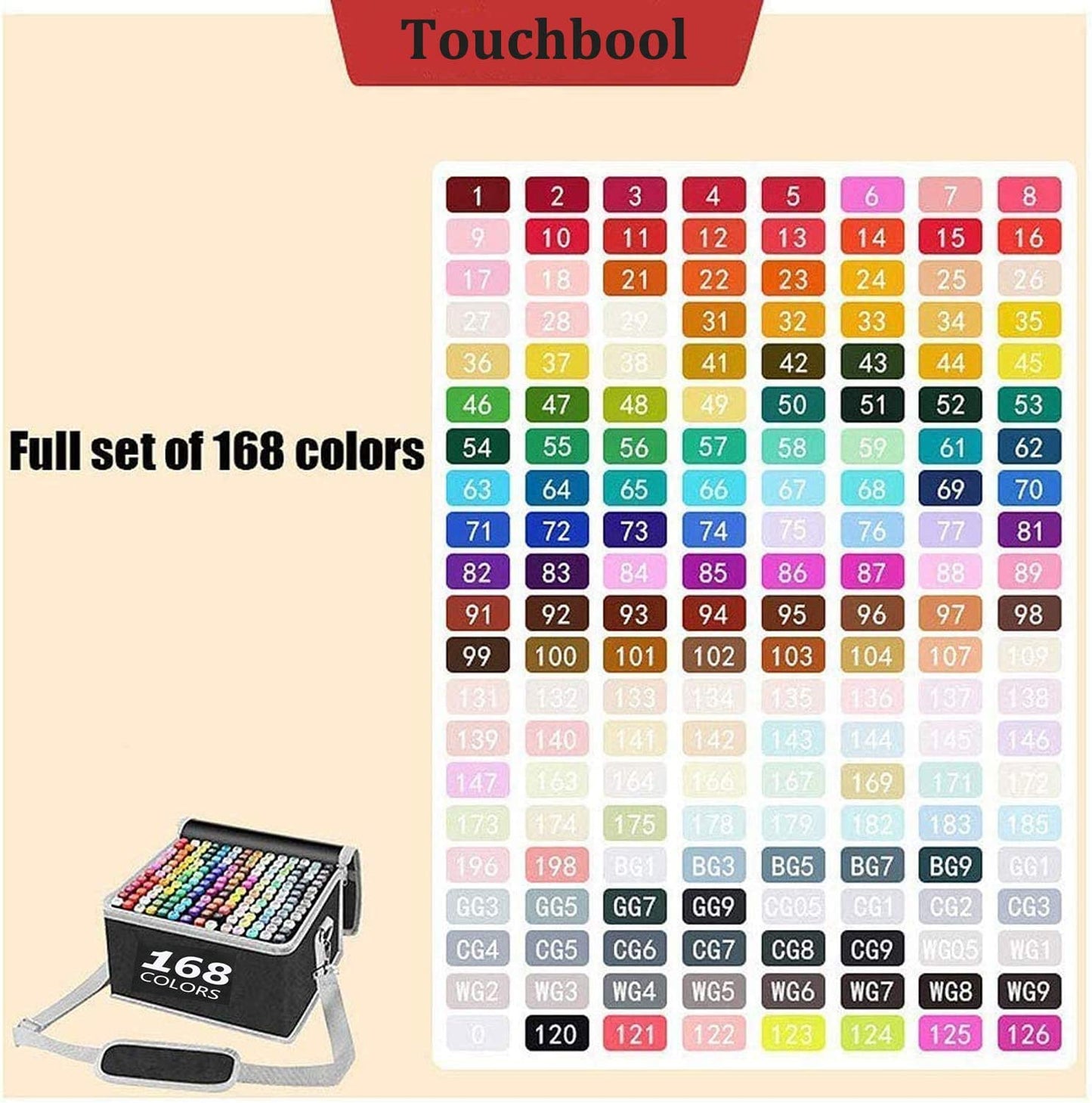 168 Colours Graffiti Pen Permanent Marker Pens Set for Adults and Children V178-83126