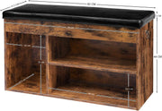 Shoe Storage Bench with Padded Cushion,Flip-Open Storage Box and Adjustable Shelf for Entryway and Living Room V178-83171