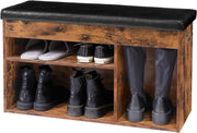 Shoe Storage Bench with Padded Cushion,Flip-Open Storage Box and Adjustable Shelf for Entryway and Living Room V178-83171