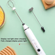 Silver Rechargeable Electric Milk Frother Handheld (3 Speeds) V178-83518