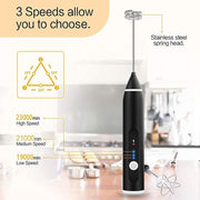 Silver Rechargeable Electric Milk Frother Handheld (3 Speeds) V178-83518