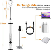 Silver Rechargeable Electric Milk Frother Handheld (3 Speeds) V178-83518