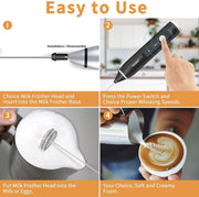 Silver Rechargeable Electric Milk Frother Handheld (3 Speeds) V178-83518